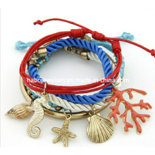 Braided Bracelet Set with Trendy Charms (XBL12957)